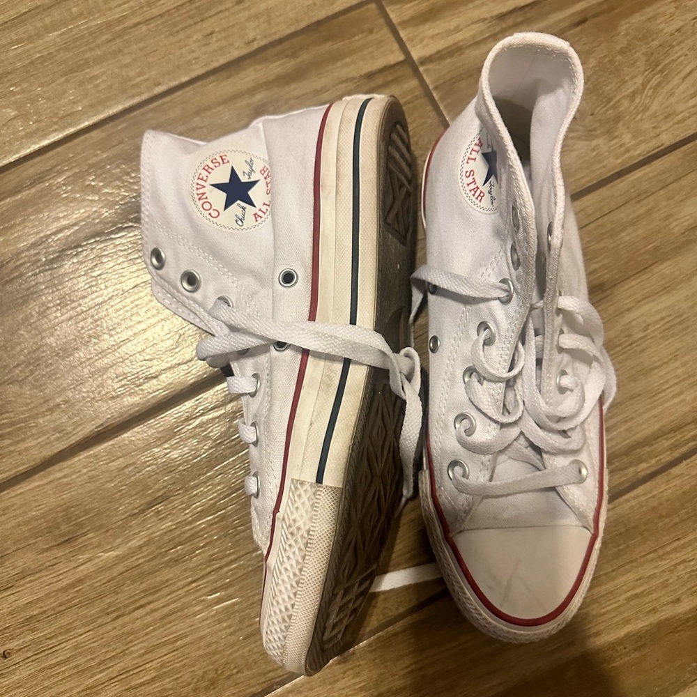 Converse white high tops